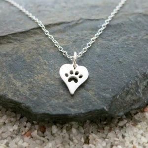 Cat Paw Print Necklace Always by my Heart
